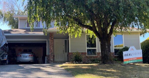 Exterior siding project before and after
