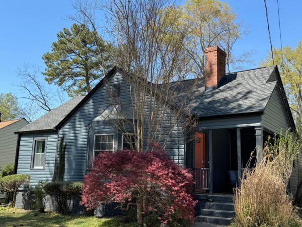 Completed residential vinyl siding replacement