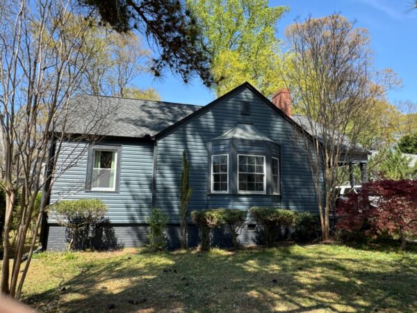 Completed residential vinyl siding replacement