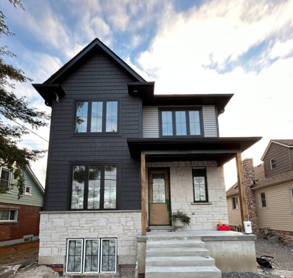 New build exterior siding project before and after