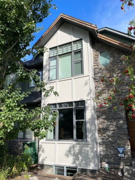 House renovation featuring new siding materials