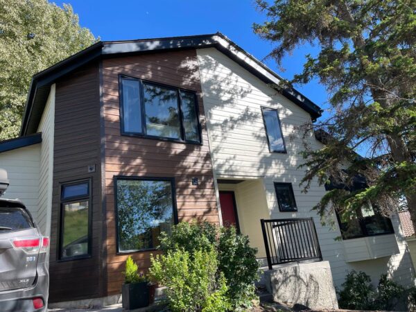 Exterior siding project before and after