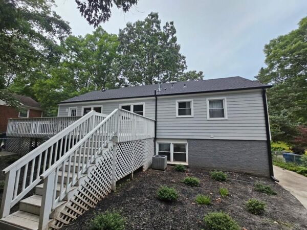 Exterior upgrade with new siding installed