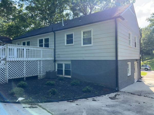 Exterior upgrade with new siding installed