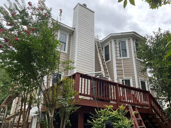Finished siding installation on residential home