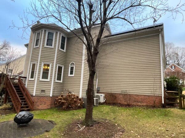 Finished siding installation on residential home