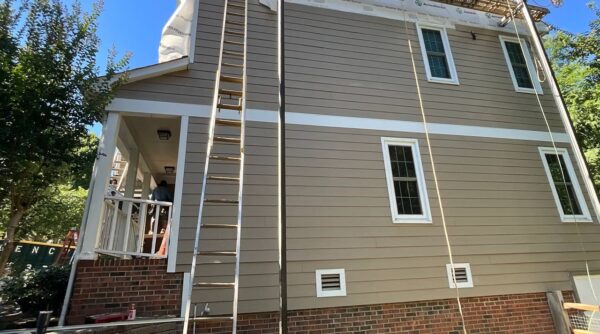 Finished siding installation on residential home