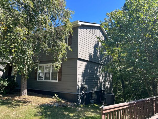 Cedar to James Hardie Lap Siding installation in Aged Pewter
