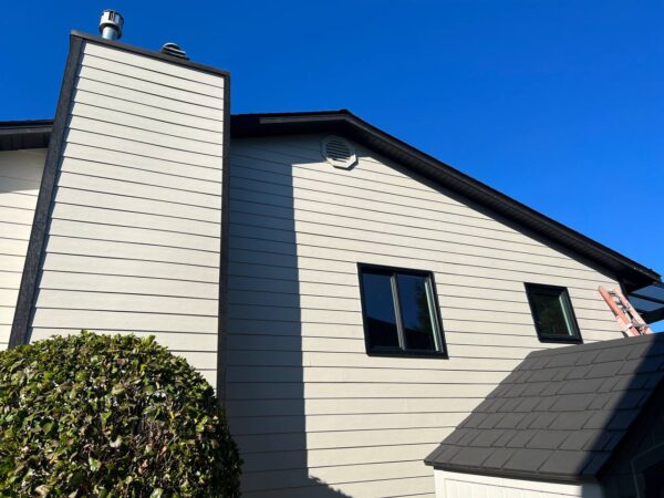 Exterior upgrade with new James Hardie siding installed
