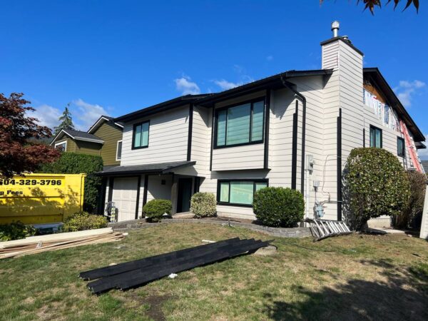 Exterior upgrade with new James Hardie siding installed