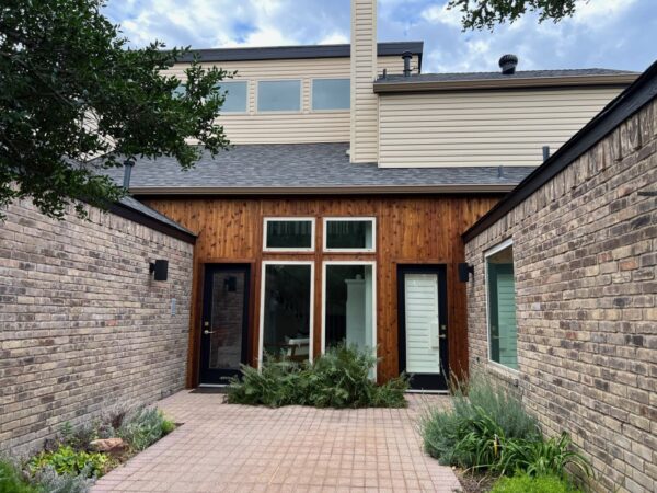 Exterior upgrade with new siding installed