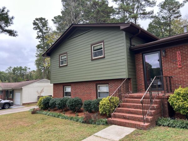 Exterior siding project before and after