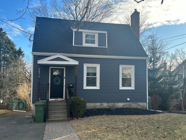 Vinyl exterior upgrade with new siding installed