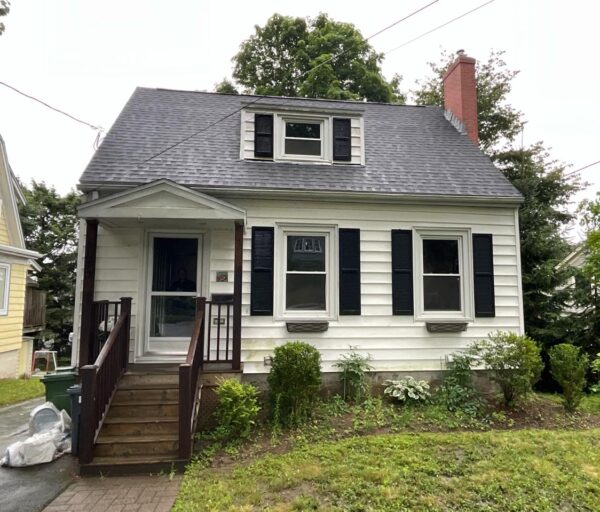 Vinyl exterior upgrade with new siding installed
