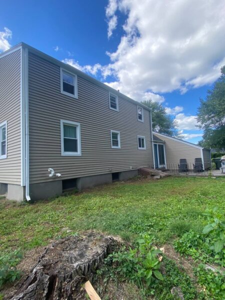 Completed residential siding replacement