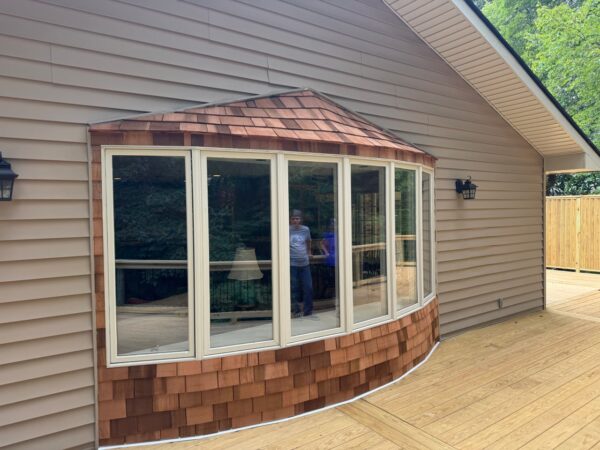 House renovation featuring new siding materials