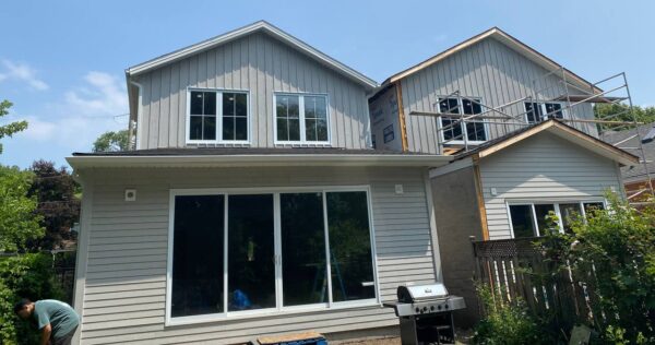 House renovation featuring new siding materials