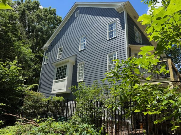 CEDAR SHINGLES REPLACED WITH JAMES HARDIE STRAIGHT SHINGLES AND 8.25