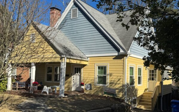Home exterior renovation with new fiber cement siding