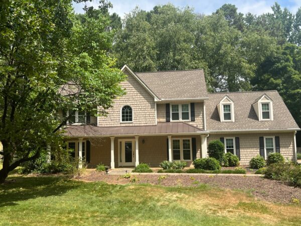Replaced fh cedar siding with primed James Hardie 7