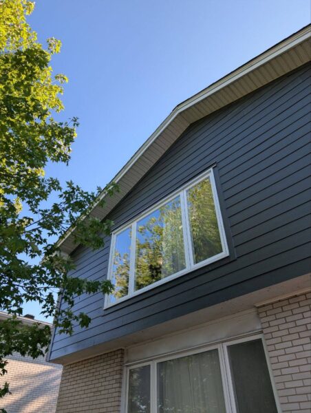 James Hardie Iron Grey Planks and Trim full house renovation