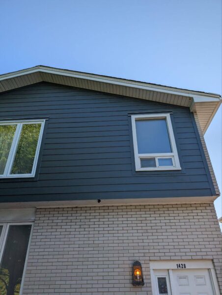 James Hardie Iron Grey Planks and Trim full house renovation
