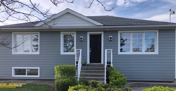 James Hardie Smooth planks (7” reveal) - colour Grey Slate Siding