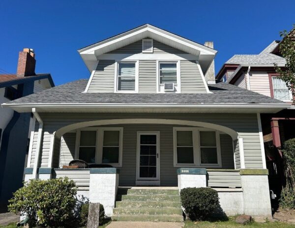 From Aluminum and Cedar Shingle Shake to Mastic Ovation Vinyl Lap Siding in Scottish Thistle.