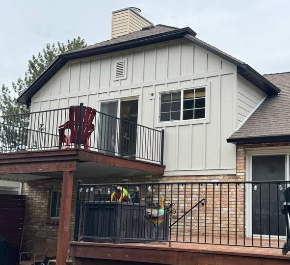 Exterior upgrade with new siding installed