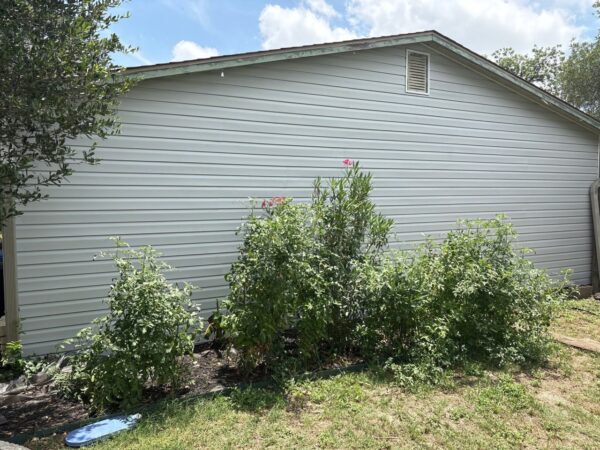 Completed siding repairs by removing the siding from the specified areas, inspecting the sheathing, installing new building paper, and installing new vinyl siding with matching trims and corners.