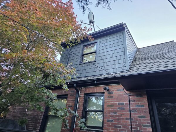 House renovation featuring new james hardie shingles siding materials