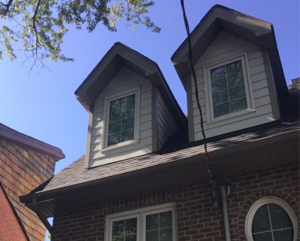 Finished vinyl siding installation on residential home