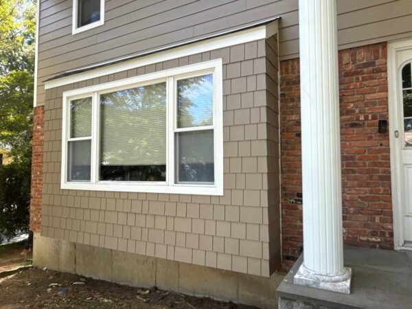 Completed James Hardie siding project installation